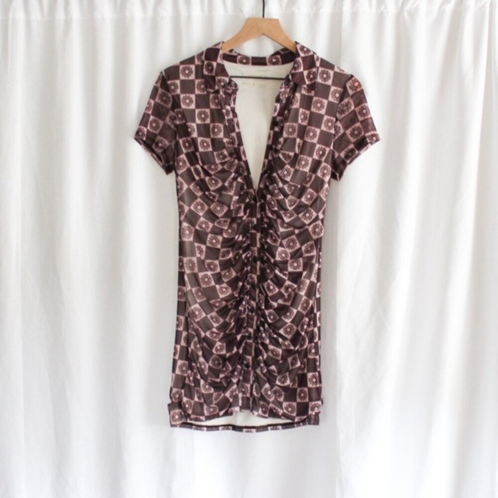 Urban Outfitters Brown Geometric Mini Dress